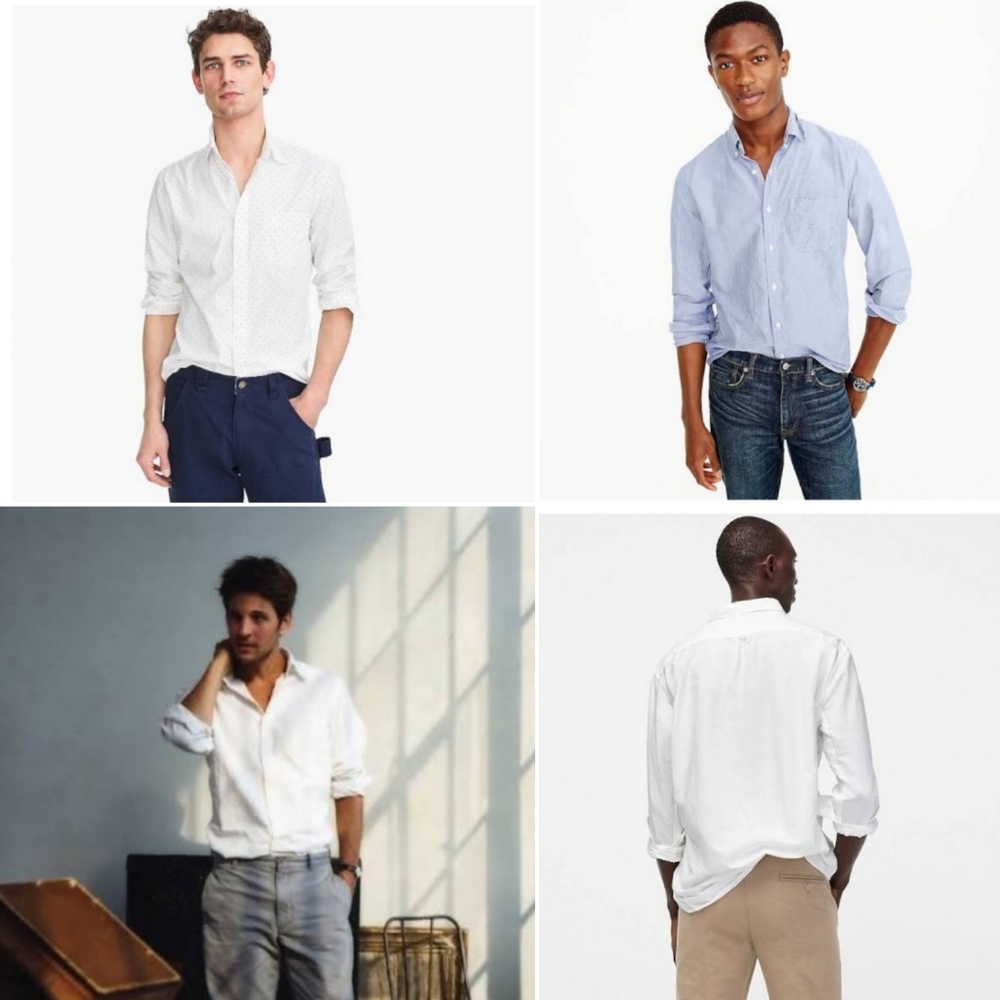 J crew men slim untucked slim buttonup shirt white